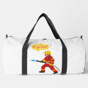 fireman, are you hot? duffle bag
