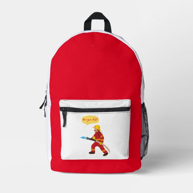 fireman, are you hot? printed backpack (Front)