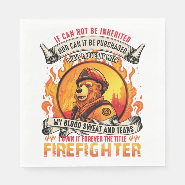 Fireman Bear Napkin (Front)