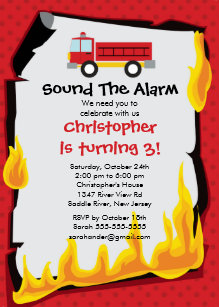fire truck birthday invitations zazzle uk