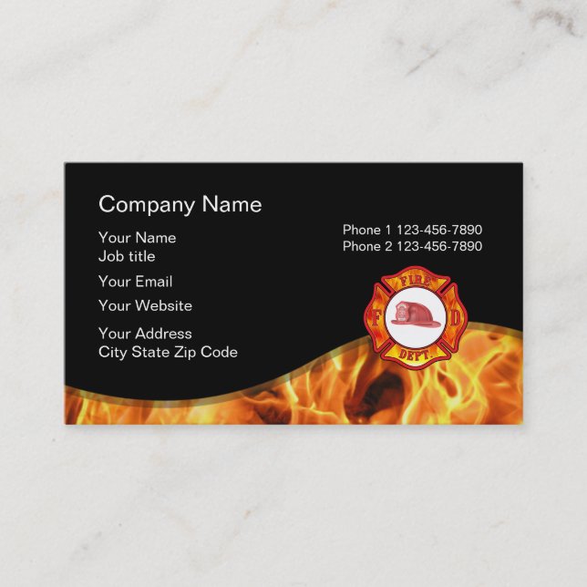 Fireman Business Cards (Front)