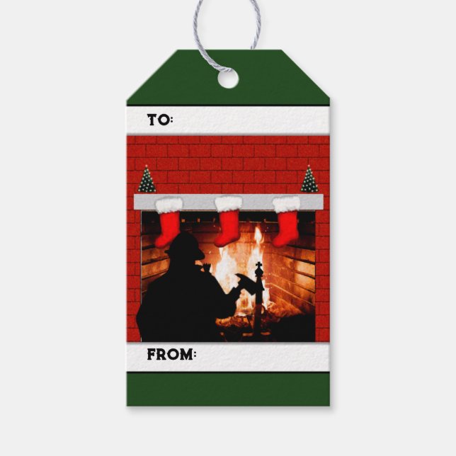 Fireman Christmas Gift Tags (Front)