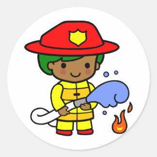 Fireman Classic Round Sticker