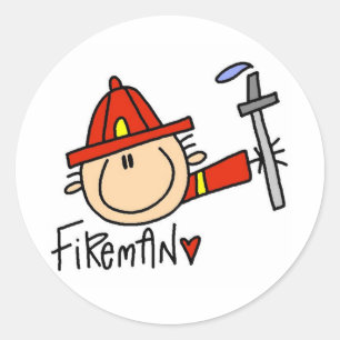 Fireman Classic Round Sticker