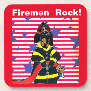 FIREMAN DACHSHUND   COASTER