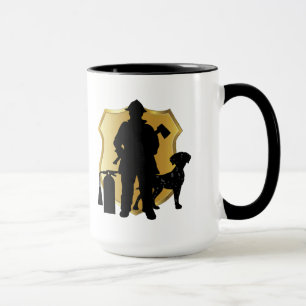 Fireman Dalmatian Silhouette Coffee Mug