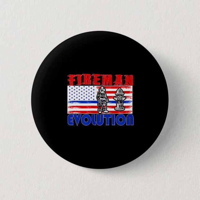 Fireman Evolution Fireman Gift Proud Firefighter Q 6 Cm Round Badge (Front)