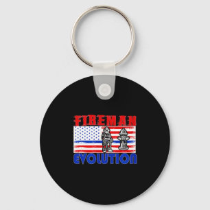 Fireman Evolution Fireman Gift Proud Firefighter Q Key Ring