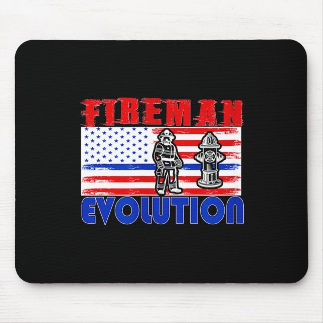 Fireman Evolution Fireman Gift Proud Firefighter Q Mouse Mat (Front)