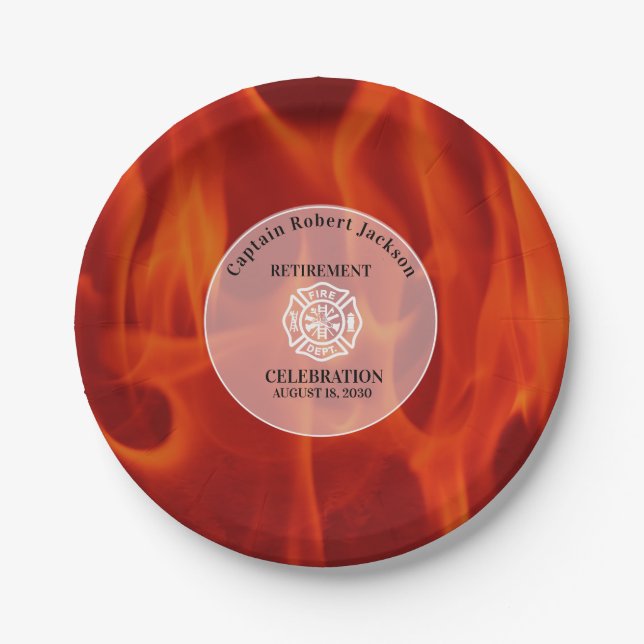 Fireman Fire Badge Firefighter   Paper Plate (Front)