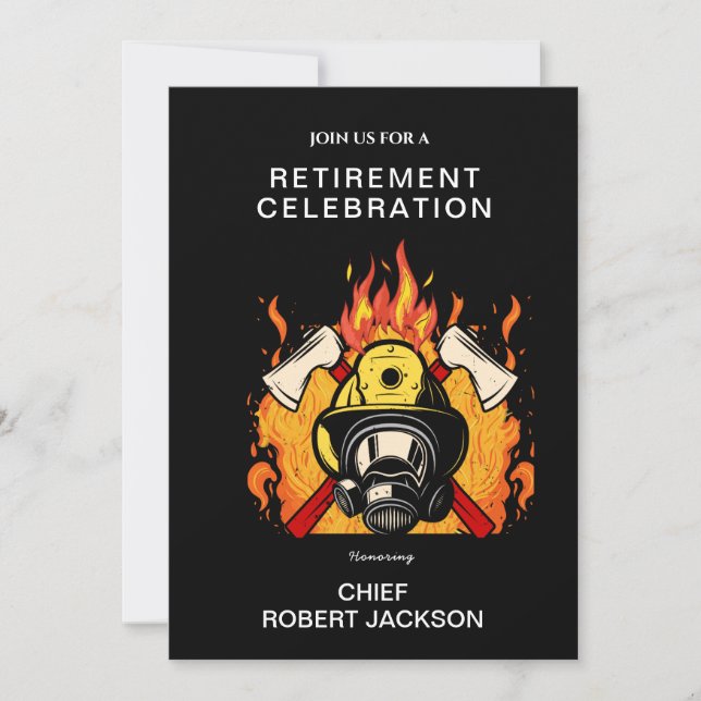 Fireman/Fire Chief Retirement Invitation (Front)
