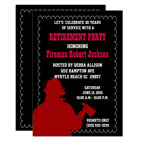 Fireman/Fire Chief Retirement Invitation