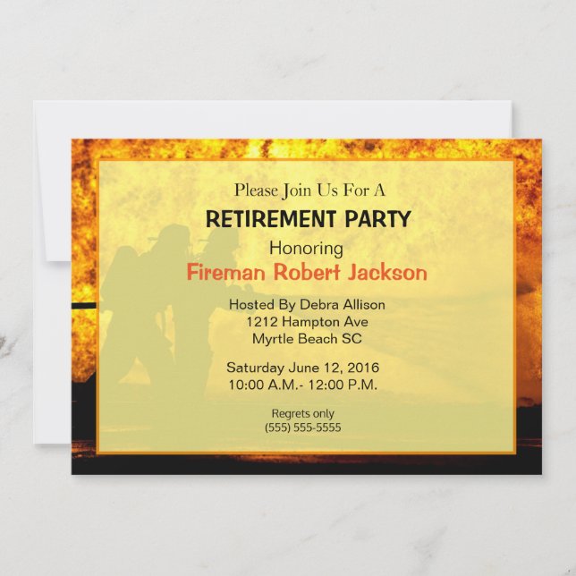 Fireman/Fire Chief Retirement Invitation (Front)
