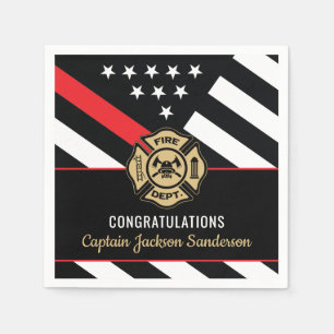 Fireman Fire Department Firefighter Retirement Napkin