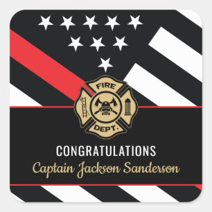 Fireman Fire Department Firefighter Retirement Square Sticker