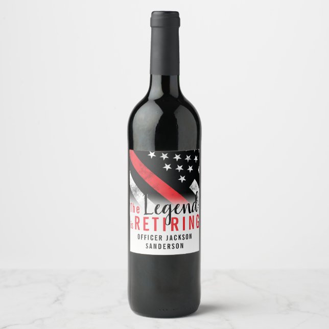 Fireman Fire Department Firefighter Retirement Wine Label (Front)