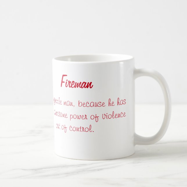 Fireman Fire Engine Fire Bell Red Gentleman Coffee Mug (Right)
