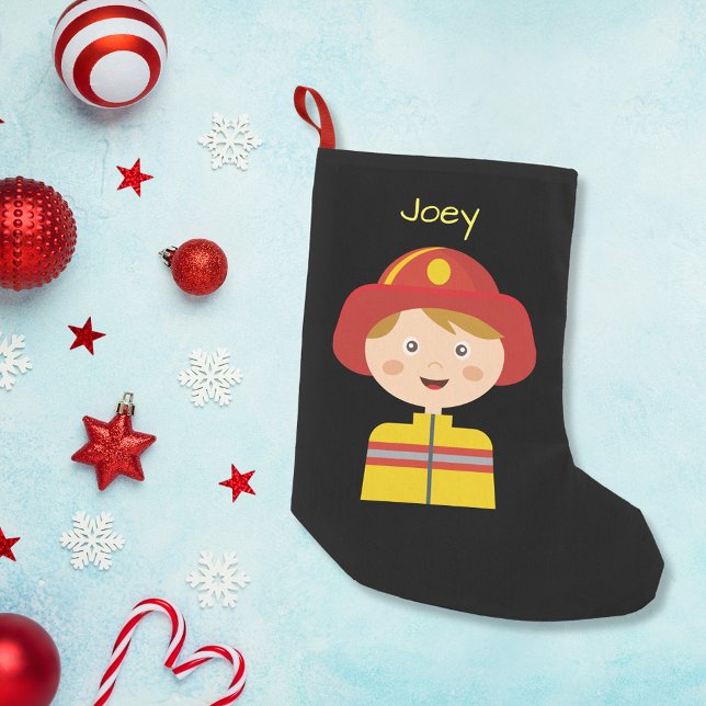 Fireman - Firefighter - Cartoon Small Christmas Stocking (Creator Uploaded)