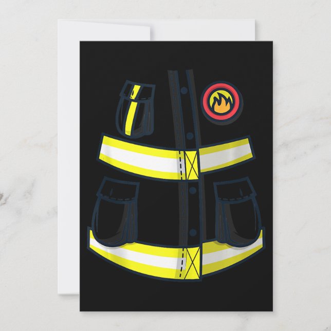 Fireman Firefighter Costume Halloween Easy Cosplay Invitation (Front)