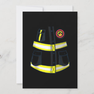 Fireman Firefighter Costume Halloween Holiday Card