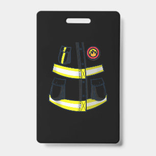 Fireman Firefighter Costume Halloween ID Badge