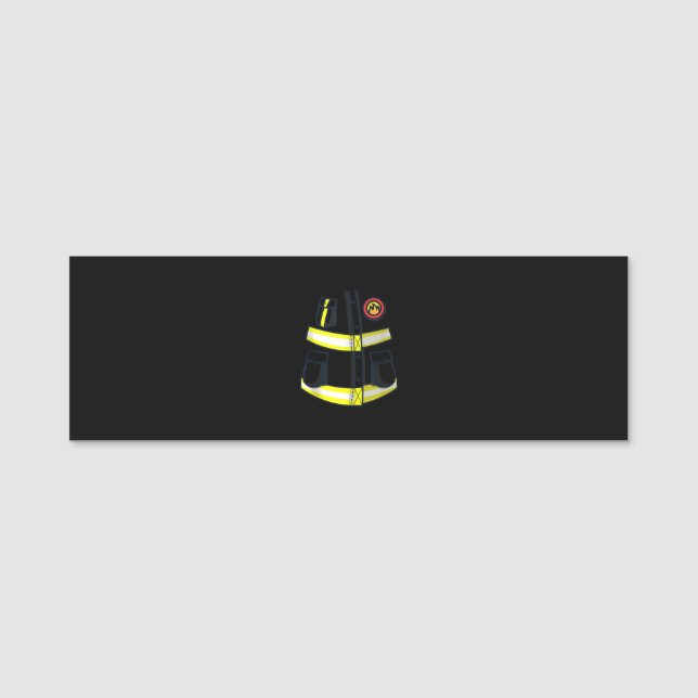 Fireman Firefighter Costume Halloween Name Tag (Front)