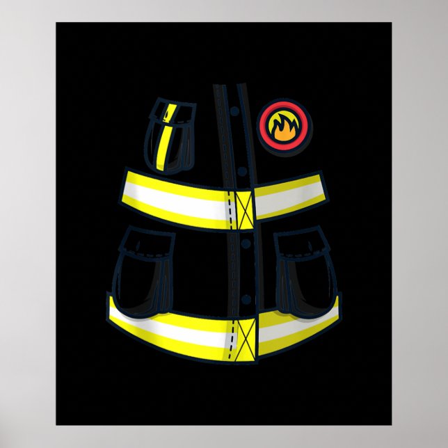 Fireman Firefighter Costume Halloween Poster (Front)