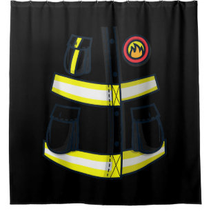 Fireman Firefighter Costume Halloween Shower Curtain