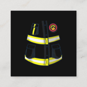 Fireman Firefighter Costume Halloween Square Business Card