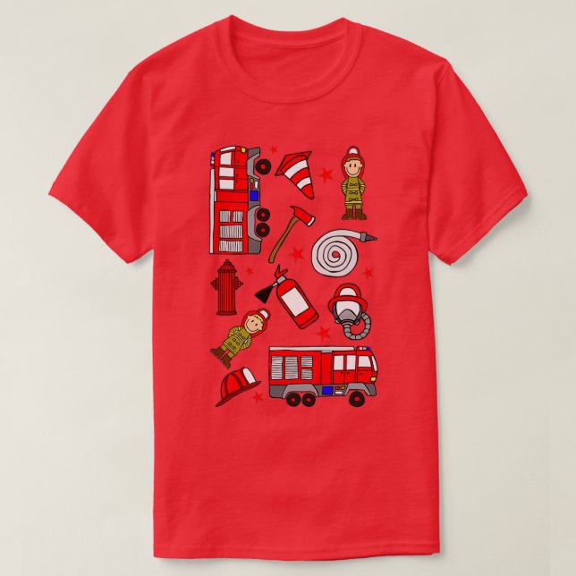 Fireman firefighter pattern T-Shirt (Design Front)