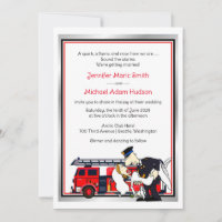 Fireman Firefighter Wedding Invitation