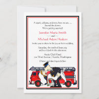 Fireman Firefighter Wedding Invitation