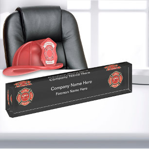 Fireman Firehouse Desk Name Plate