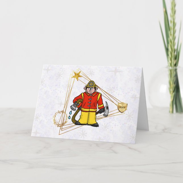 Fireman Golden Triangle Christmas Card (Front)