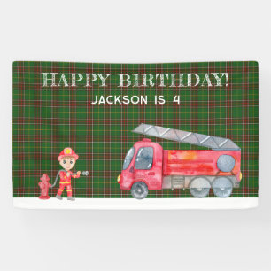 Fireman Happy birthday Banner