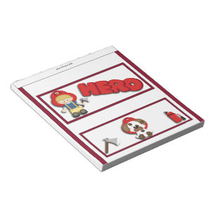 Fireman Hero Kids Candy Bar Wrapper Party Favour Notepad