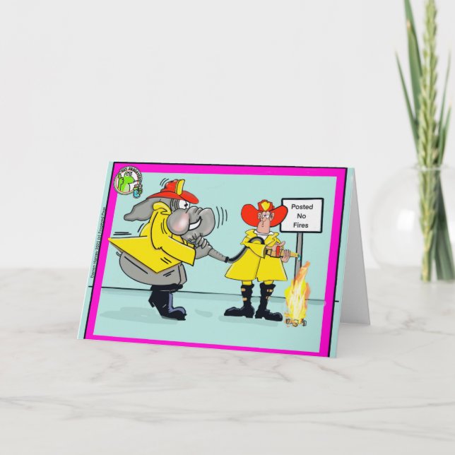 Fireman,humour Holiday Card (Front)