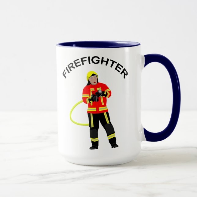 fireman in use clothes mug (Right)