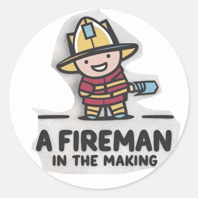 Fireman learner. Future Firefighter  Classic Round Sticker (Front)