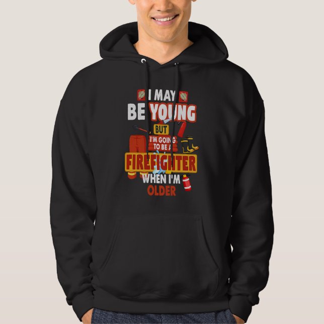 Fireman Outfit Idea For Kids & Boys Firefighter Co Hoodie (Front)