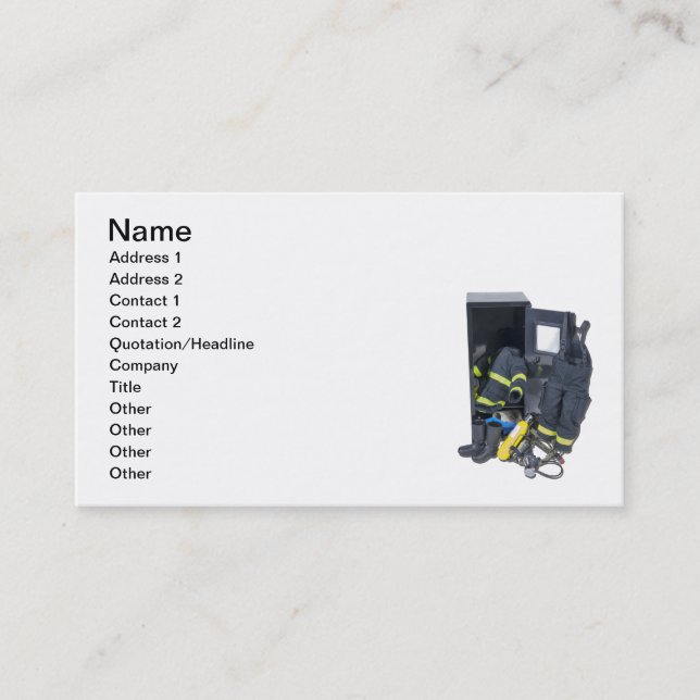 Fireman Outfit Locker Business Card (Front)