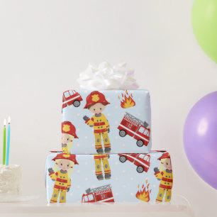 Fireman pattern fun Party wrapping paper