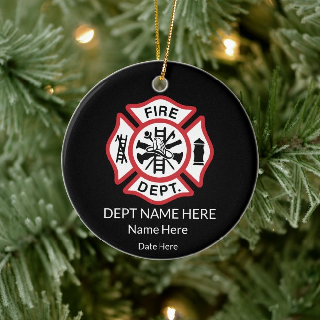 Fireman Personalized Firefighter Ceramic Tree Decoration (Tree)