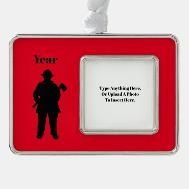 Fireman  Photo Christmas Ornament (Front)