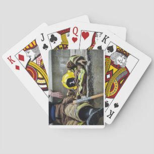 Fireman playing cards
