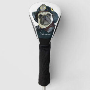 Fireman Pug dog golf head cover