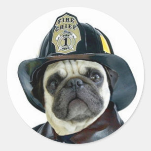 Fireman Pug stickers