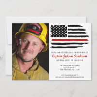 Fireman Red Line Firefighter Photo Retirement