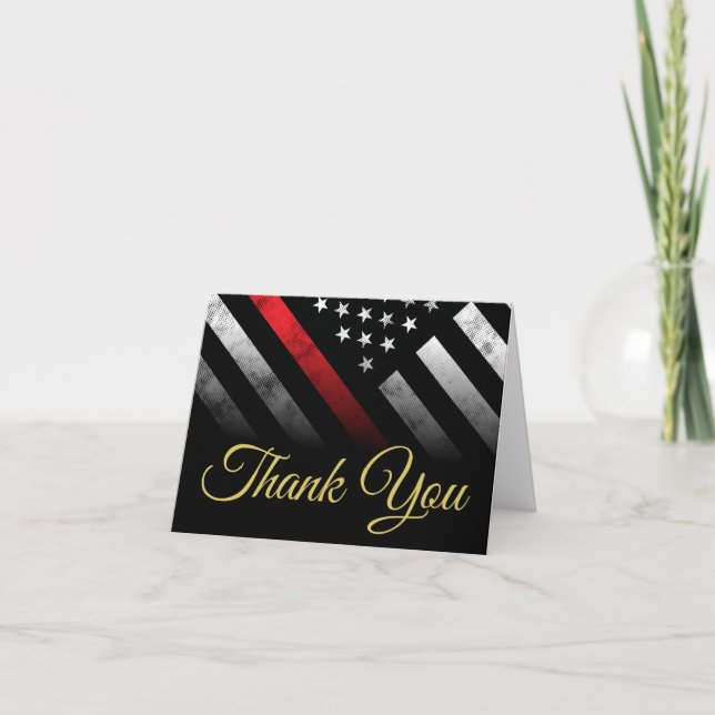 Fireman Retirement Fire Department Firefighter Thank You Card (Front)