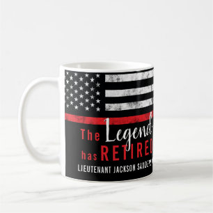 Fireman Retirement Red Line Flag Firefighter Coffee Mug